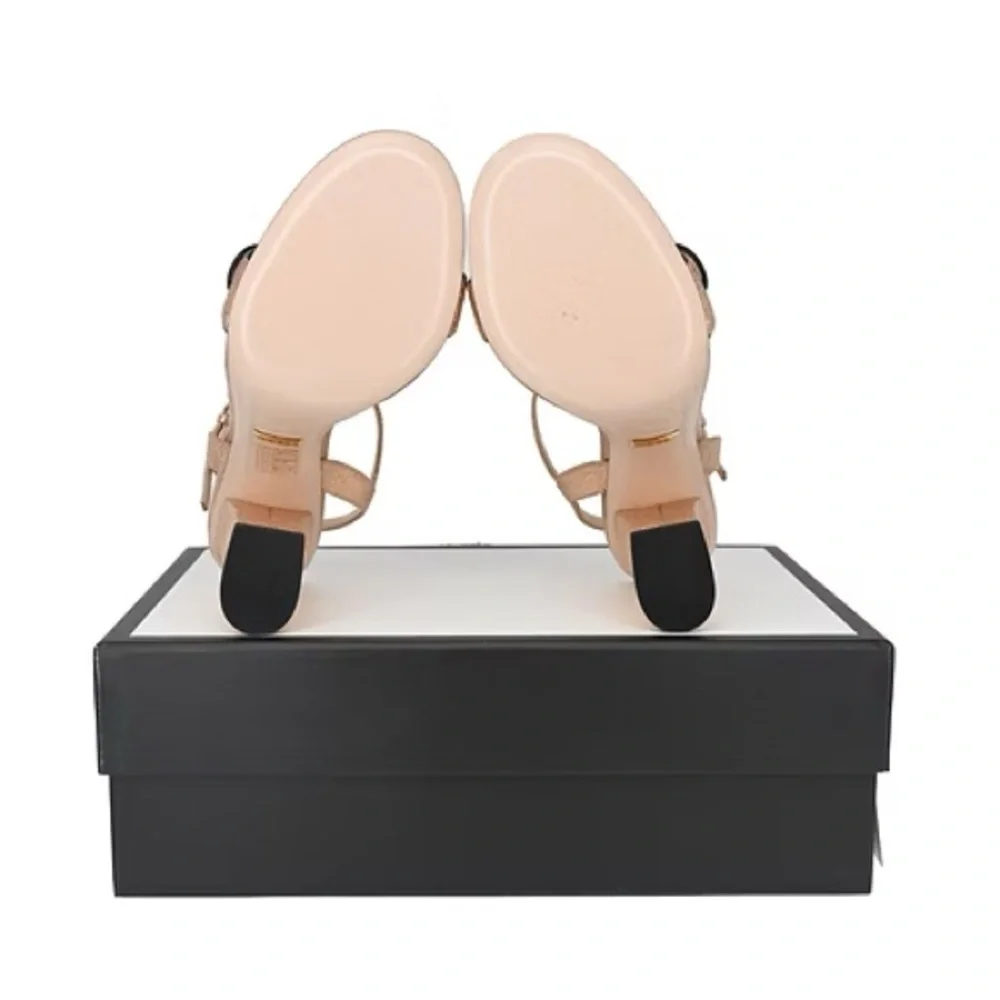 Gucci Double G Marmont Rose Gold Galassia Salmone Sandals (38.5/8.5) - Picture 4 of 6